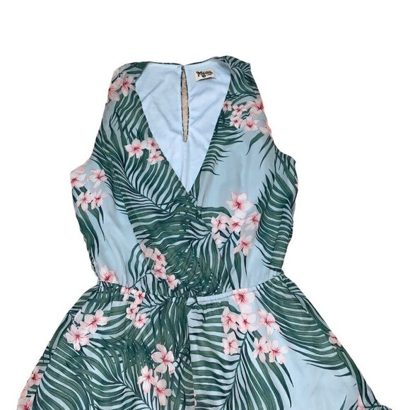 Show me your Mumu Women's L Large Riri Romper Hanalei Dream V-Neck Palm Print - Picture 4 of 8